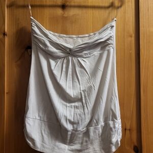 White Strapless Twist-Front Tube Top